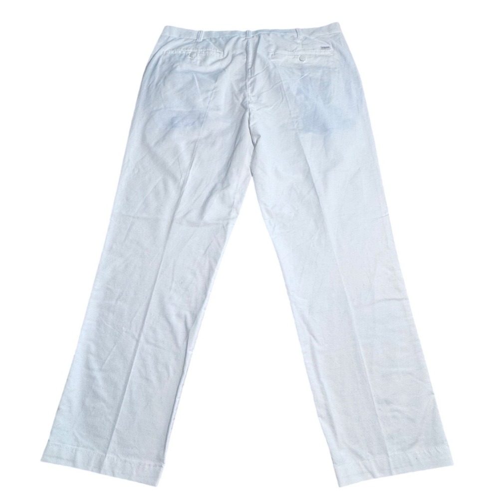 IZOD Chinos Woven White 38x30 Straight Leg Pants Resort Coastal Preppy